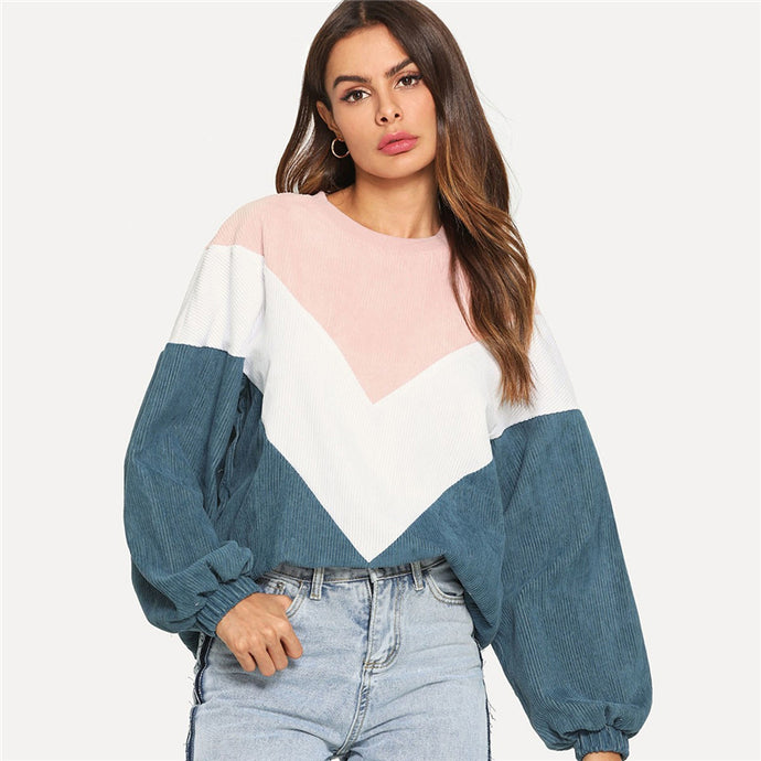 ONG Chevron Round Neck Pullover